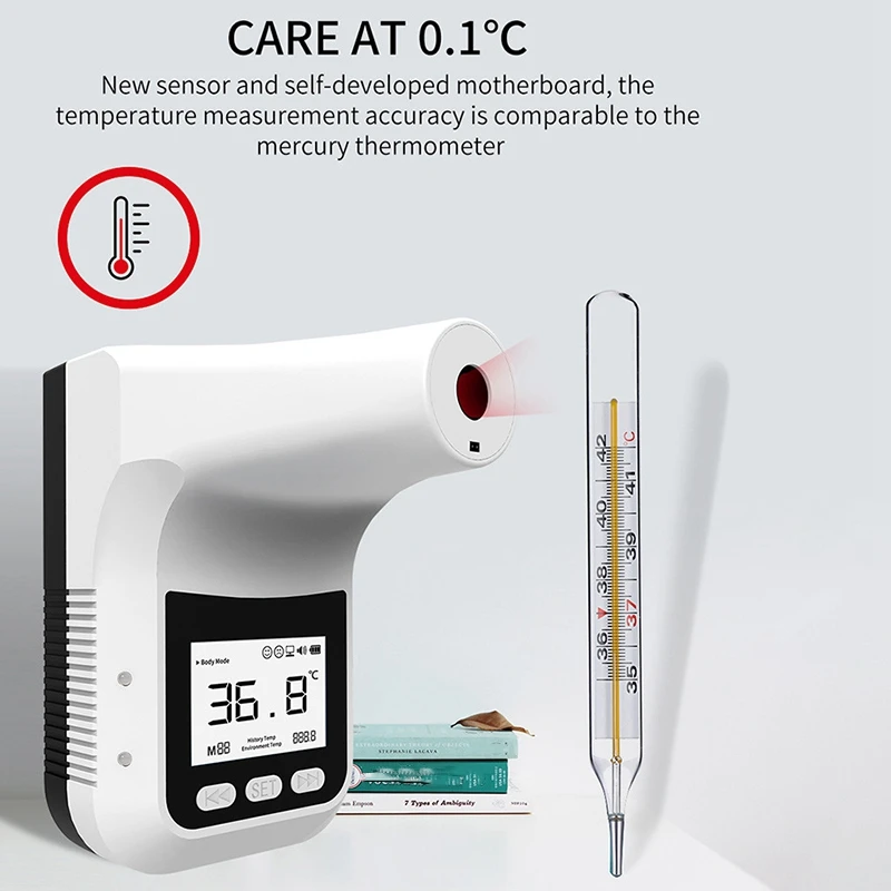 K3 Pro Wall Mount LCD Digital Infrared Thermometer Non-Contact High Precision Forehead Thermometer for Home
K3 Pro Wall Mount LCD Digital Infrared Thermometer Non-Contact High Precision Forehead Thermometer for Home