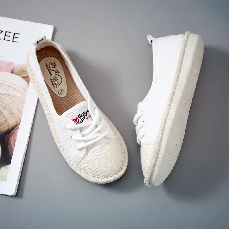 Casual Canvas Flat Shoes White Women Black Lace Up Lightweight Shoes Breathable Summer Fashion Fisherman Shoe Zapatos Mujer 2018
Casual Canvas Flat Shoes White Women Black Lace Up Lightweight Shoes Breathable Summer Fashion Fisherman Shoe Zapatos Mujer 2018