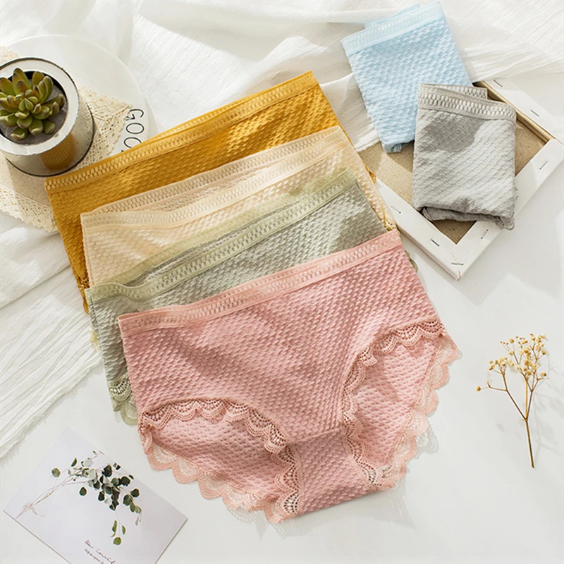 Middle-waisted Women's Panties Lace Breathable Cotton Female Underwear Solid Briefs Ladies Sexy Underpants Plus Size Lingere
Middle-waisted Women's Panties Lace Breathable Cotton Female Underwear Solid Briefs Ladies Sexy Underpants Plus Size Lingere