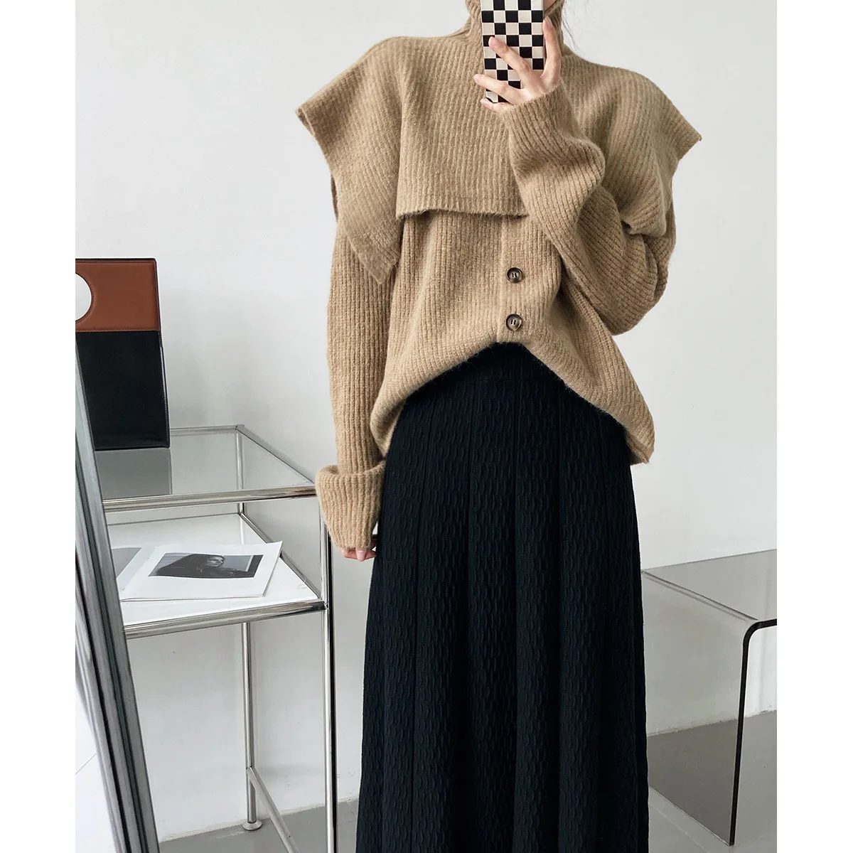 Womens Loose Fit Cardigan Sweater Long-Sleeve Turtleneck Casual Solid Color Shawls Cardigan Sweater Coat
Womens Loose Fit Cardigan Sweater Long-Sleeve Turtleneck Casual Solid Color Shawls Cardigan Sweater Coat