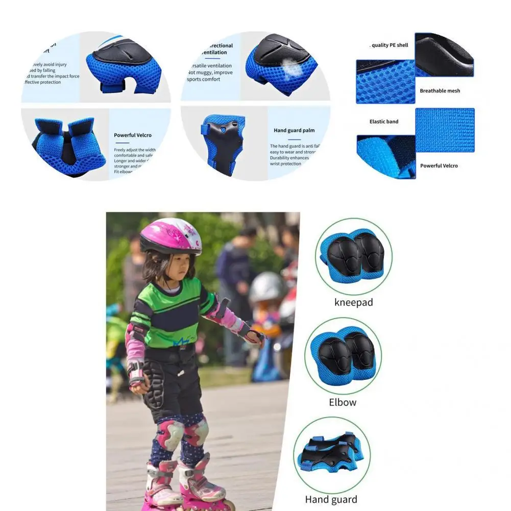 Sturdy Construction 6-in-1 Adjustable Kids Knee Elbow Pads with Wrist Guards for Skateboarding Roller Skating 
Sturdy Construction 6-in-1 Adjustable Kids Knee Elbow Pads with Wrist Guards for Skateboarding Roller Skating