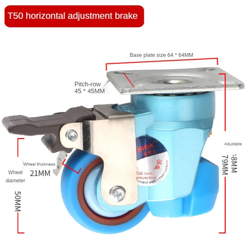 1 Pc T50 Horizontal Adjustment Brake Style Wheel Caster Applicable To Mechanical Furniture Appliances 
1 Pc T50 Horizontal Adjustment Brake Style Wheel Caster Applicable To Mechanical Furniture Appliances
