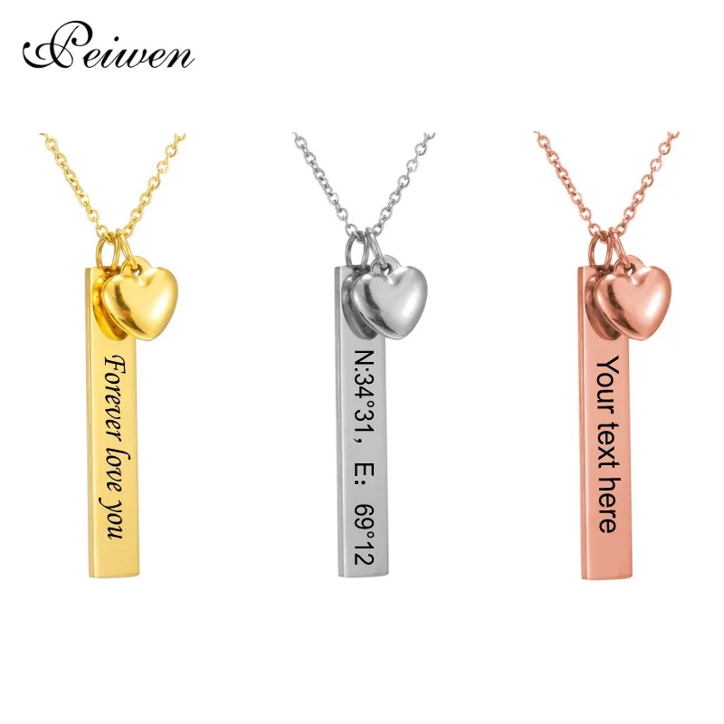 Personalized Custom Bar Name Necklace Stainless Steel Heart Pendant Necklaces Women Men Gold Engraving Nameplate Choker Necklace
Personalized Custom Bar Name Necklace Stainless Steel Heart Pendant Necklaces Women Men Gold Engraving Nameplate Choker Necklace