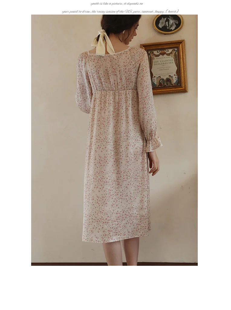 Princess Style Nightdress for Women 2021 Spring/Autumn Thin Long Sleeve Silk Nightgown Loose Sweet Floral Sleeping Dress New
Princess Style Nightdress for Women 2021 Spring/Autumn Thin Long Sleeve Silk Nightgown Loose Sweet Floral Sleeping Dress New