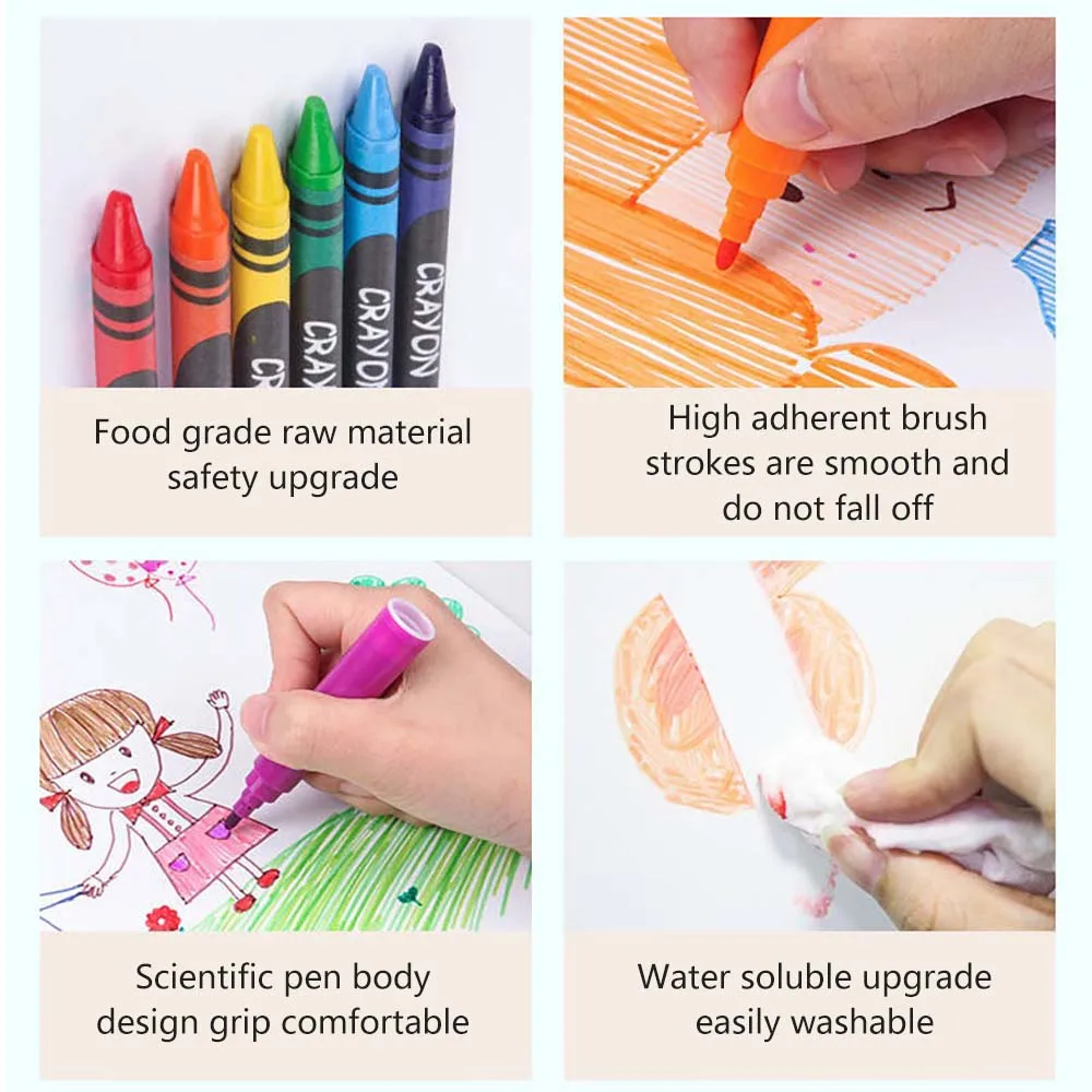 180Pcs/Set Art Drawing Sets Children's Painting Wooden Box Watercolor Pen Crayon Art Set Drawing Set Children Kids Gift Xmas
180Pcs/Set Art Drawing Sets Children's Painting Wooden Box Watercolor Pen Crayon Art Set Drawing Set Children Kids Gift Xmas