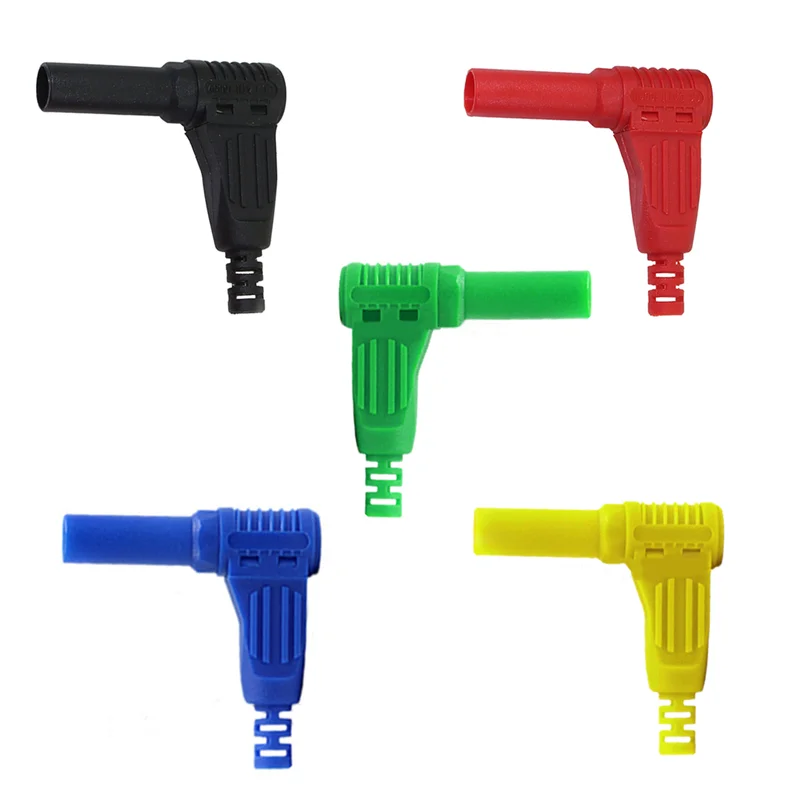 4mm Banana Plug Safety Seal Protection 90 Degree Right Angle Plug DIY Self-Assembly Wire Solder Type Connector for Safety Test
4mm Banana Plug Safety Seal Protection 90 Degree Right Angle Plug DIY Self-Assembly Wire Solder Type Connector for Safety Test