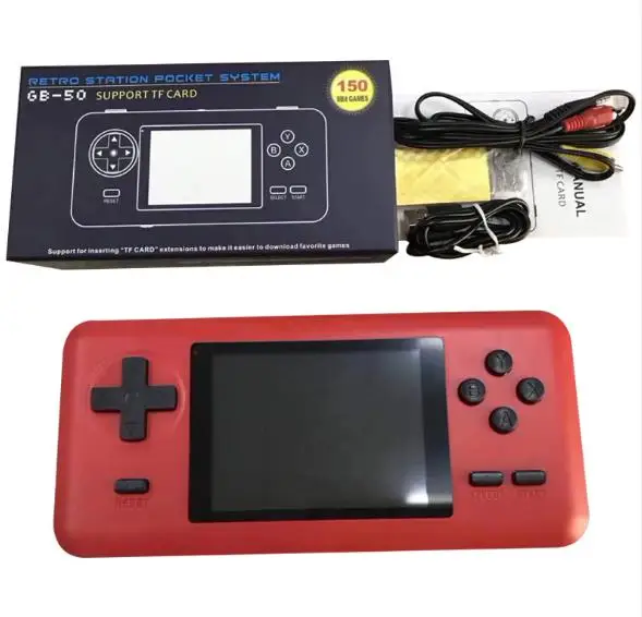 Новая портативная 8 битная игровая консоль GB50 mini FC красного и белого цвета 150