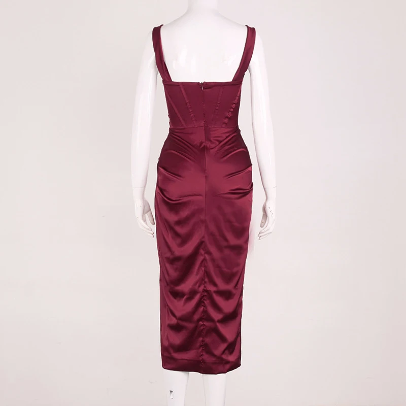Hotvestita Sexy Low Chest Slip Dress Sleeveless Backless Bodycon Ruched Irregular Split Red Wine 2021 Women Party Maxi Dresses
Hotvestita Sexy Low Chest Slip Dress Sleeveless Backless Bodycon Ruched Irregular Split Red Wine 2021 Women Party Maxi Dresses