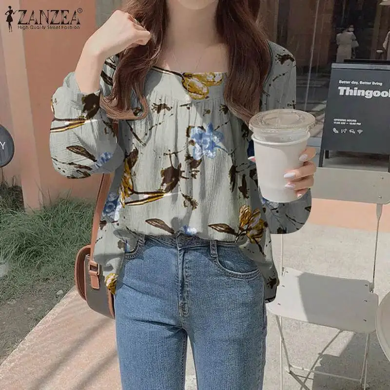 Oversized Women's Spring Blouses ZANZEA Kaftan Floral Tops Casual Puff Sleeve Blusas Female O Neck Tunic Female Printed Chemise
Oversized Women's Spring Blouses ZANZEA Kaftan Floral Tops Casual Puff Sleeve Blusas Female O Neck Tunic Female Printed Chemise