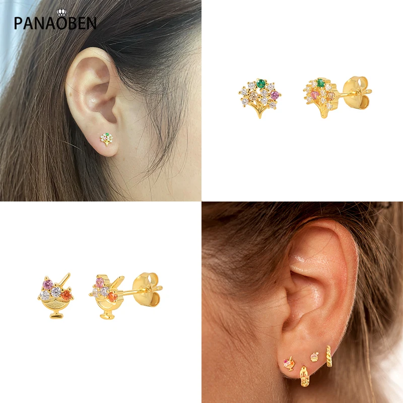 PANAOBEN 925 Sterling Silver Small Stud Earrings For Women Life Tree Red Wine Cup Ice Cream Piercing Earrings Jewelry Pendientes
PANAOBEN 925 Sterling Silver Small Stud Earrings For Women Life Tree Red Wine Cup Ice Cream Piercing Earrings Jewelry Pendientes