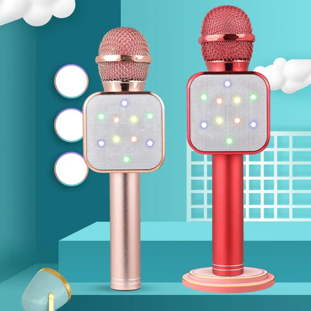 Беспроводной Bluetooth-микрофон, светодиодный ручной микрофон для караоке и пения 
Беспроводной Bluetooth-микрофон, светодиодный ручной микрофон для караоке и пения