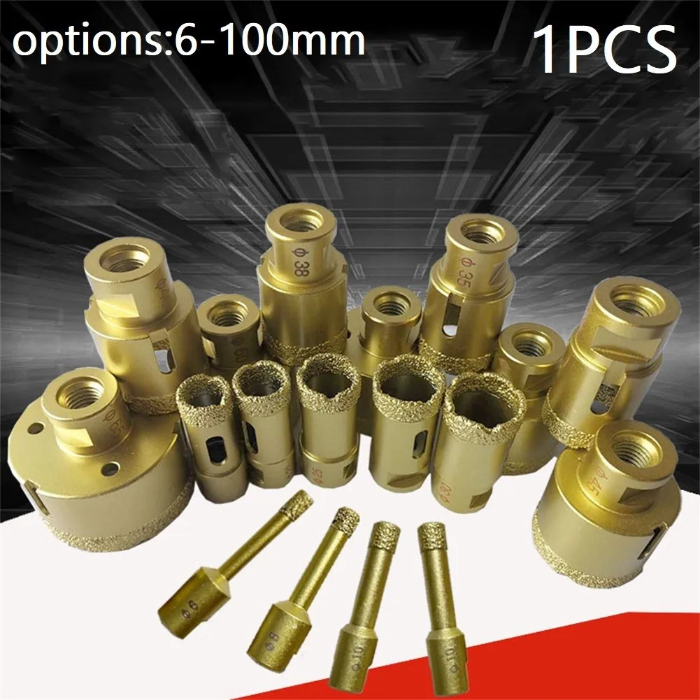 1pc Vacuum Brazed Diamond Core Bits Hole Saw Drilling Bits M14 Thread For Ceramic Tile Marble 6mm-100mm For Angle Grinders
1pc Vacuum Brazed Diamond Core Bits Hole Saw Drilling Bits M14 Thread For Ceramic Tile Marble 6mm-100mm For Angle Grinders