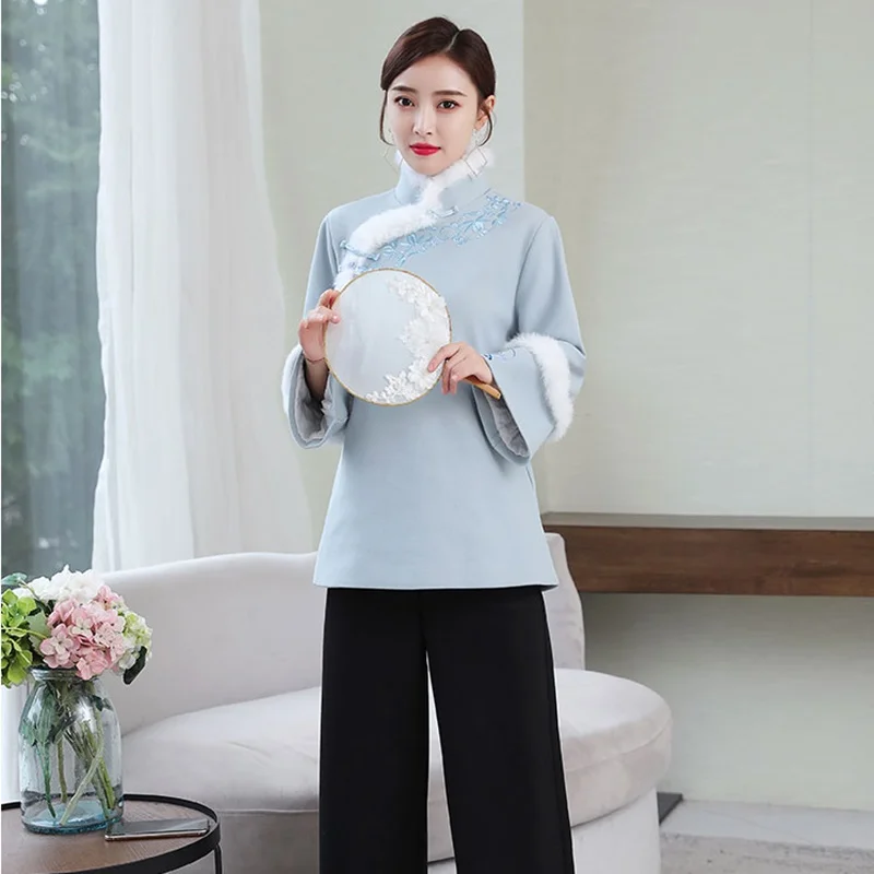 Cheongsam Tops Chinese New Year Clothes For Women Long Sleeve Plus Size Winter Fleece Warm Thick Chinese Style Clothing FF2541
Cheongsam Tops Chinese New Year Clothes For Women Long Sleeve Plus Size Winter Fleece Warm Thick Chinese Style Clothing FF2541