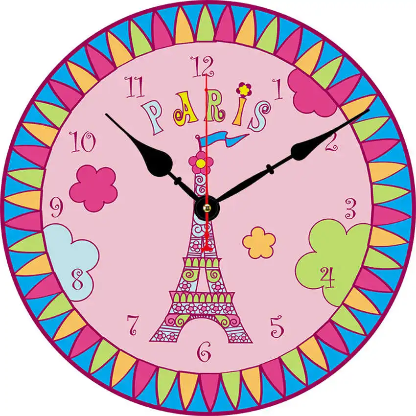 Настенные часы с изображением Эйфелевой башни Парижа 12 дюймов | Дом и сад
