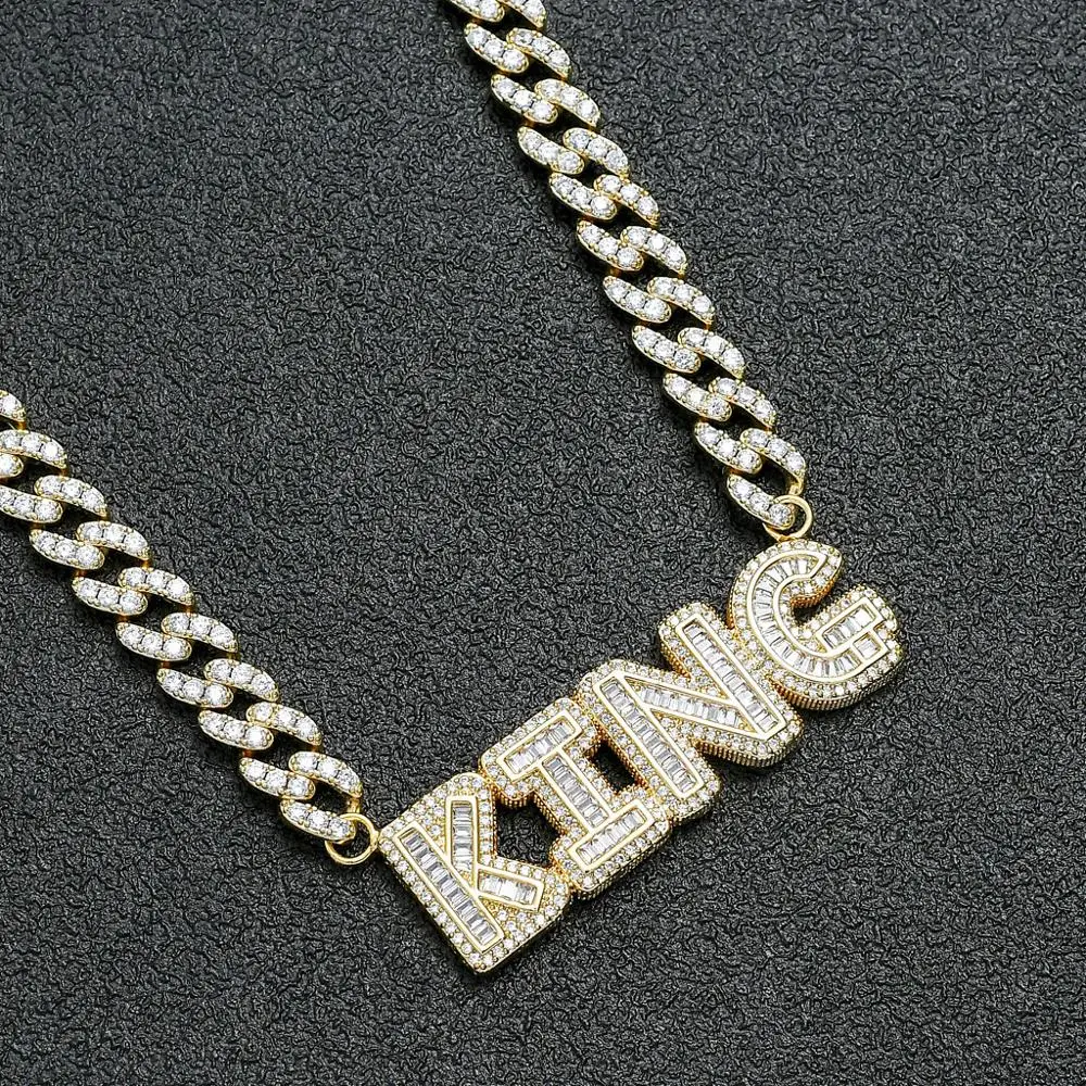 Custom Name Necklace Baguette Letters With 9mm Iecd Out Cuban Chain Full Iced Out Zircon Pendant Gift HipHop Jewelry
Custom Name Necklace Baguette Letters With 9mm Iecd Out Cuban Chain Full Iced Out Zircon Pendant Gift HipHop Jewelry