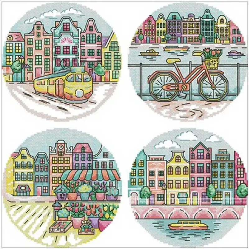 Small city view patterns Counted Cross Stitch 11CT 14CT 18CT DIY Cross Stitch Kits Embroidery Needlework Sets home decor
Small city view patterns Counted Cross Stitch 11CT 14CT 18CT DIY Cross Stitch Kits Embroidery Needlework Sets home decor