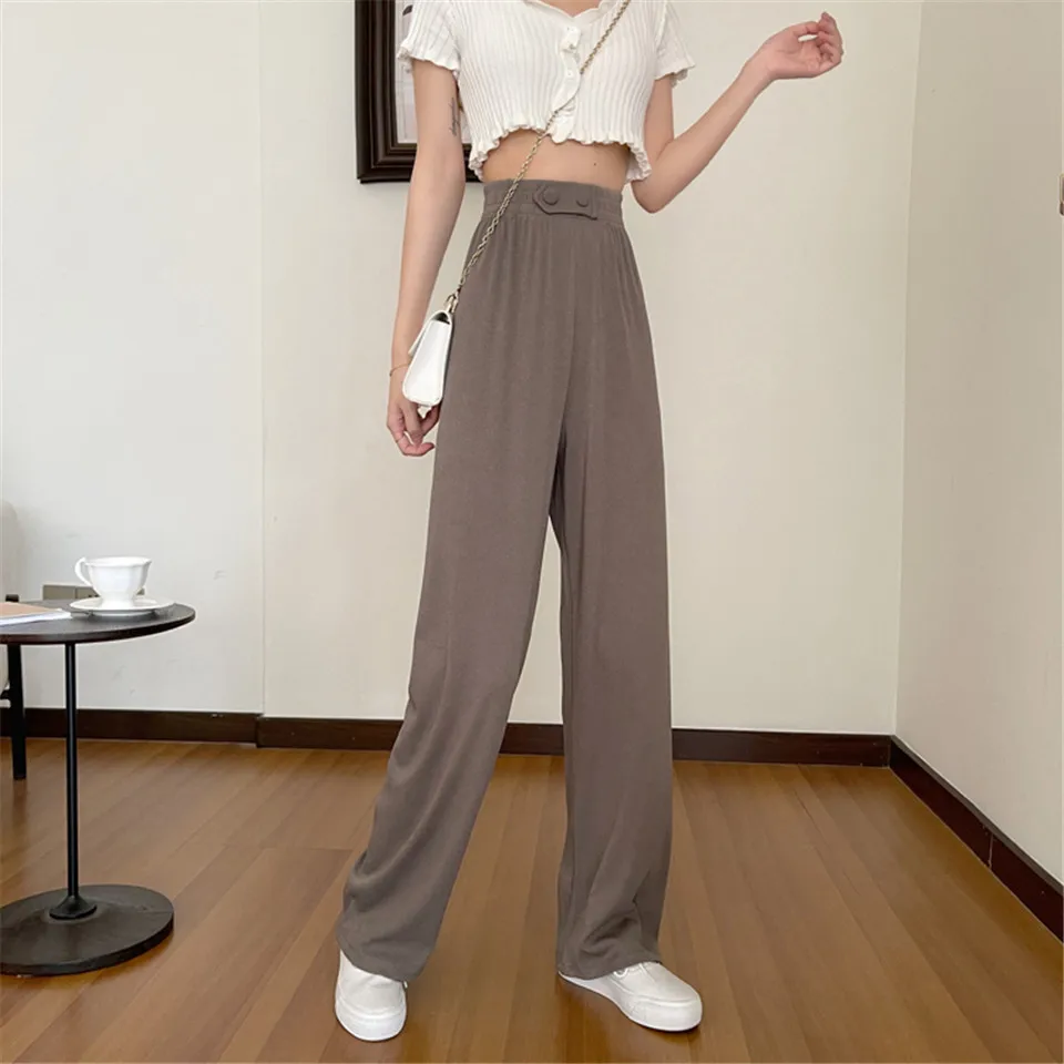 Casual Loose High Waist Straight Wide Leg Pants Trousers Women Fashion Drape Clothing Office Work Lady Basic Pants
Casual Loose High Waist Straight Wide Leg Pants Trousers Women Fashion Drape Clothing Office Work Lady Basic Pants