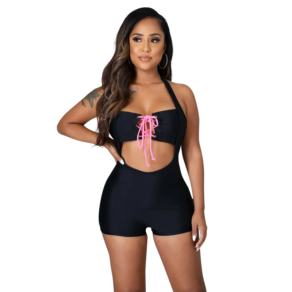 Sexy Romper Special Cross Bandage Halter Off Shoulder Backless Woman Clothes Slim Playsuits Overalls For Women Female Jumpsuit
Sexy Romper Special Cross Bandage Halter Off Shoulder Backless Woman Clothes Slim Playsuits Overalls For Women Female Jumpsuit