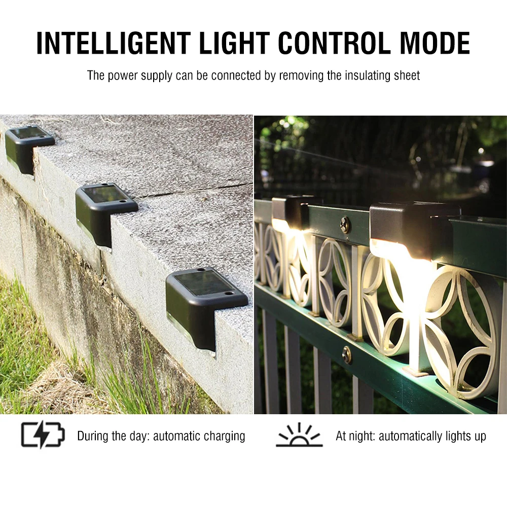 Outdoor Led Solar Ladder Lights IP65 Waterproof Lamp Path Stair For Garden Landscape Step Deck Balcony Fence | Лампы и освещение