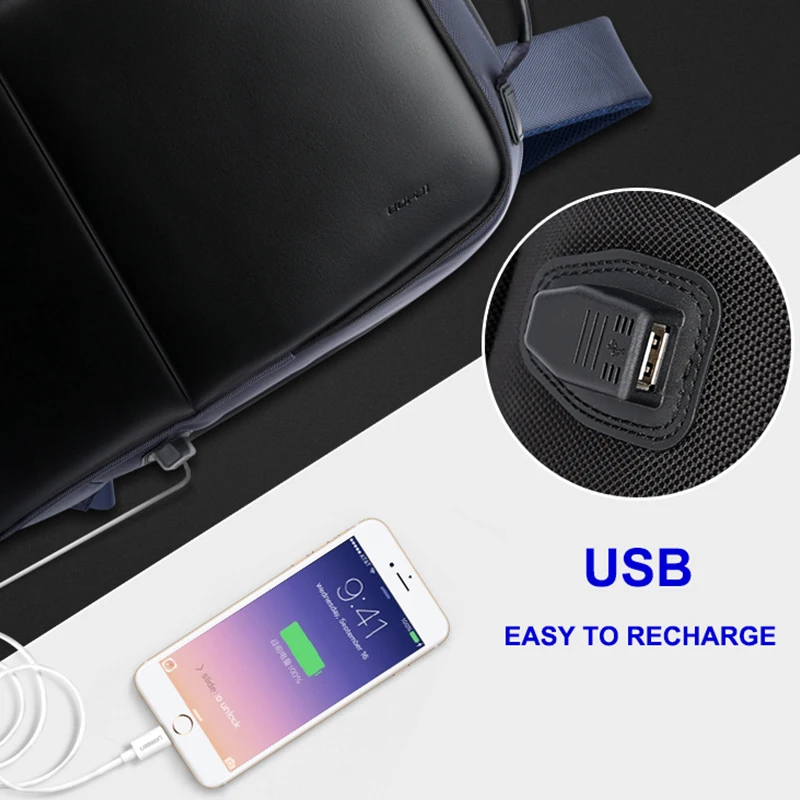 JIULIN USB зарядка Рюкзак мужской кожаный для путешествий модные классные школьные