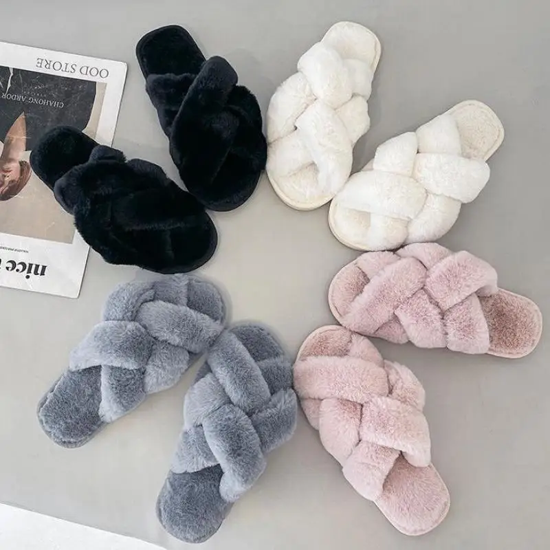 Women Slippers Autumn Winter Warm Plush Faux Fur Cozy Cross Tied Pink Color Furry Non Slip Home Cotton Ytmtloy Zapato Mujer
Women Slippers Autumn Winter Warm Plush Faux Fur Cozy Cross Tied Pink Color Furry Non Slip Home Cotton Ytmtloy Zapato Mujer