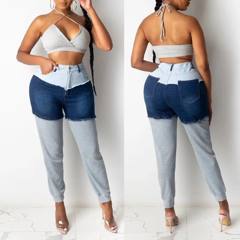2021 Patchwork Woman Jeans High Waist Casual Denim Pants Sport Trousers
2021 Patchwork Woman Jeans High Waist Casual Denim Pants Sport Trousers