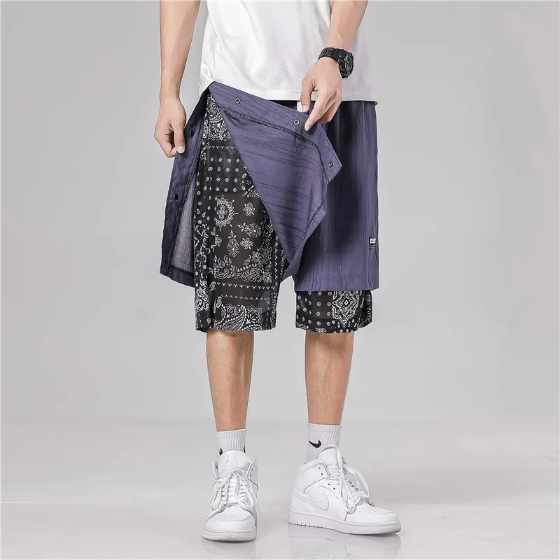 2021 Summer Fake Two-Piece Beach Shorts Men Hong Kong Style Trend Thin Ice Silk Casual Shorts Male Streetwear Hip Hop Trousers
2021 Summer Fake Two-Piece Beach Shorts Men Hong Kong Style Trend Thin Ice Silk Casual Shorts Male Streetwear Hip Hop Trousers