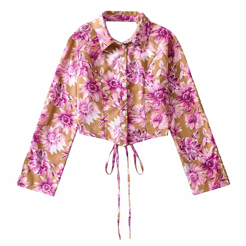 European and American women's fashion retro ins blogger sexy backless personality drawstring tie lapel shirt top tide
European and American women's fashion retro ins blogger sexy backless personality drawstring tie lapel shirt top tide