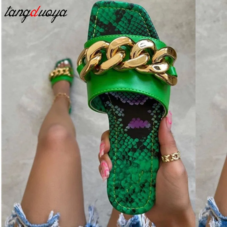 Women's Slippers 2021 Summer Transparent Chain Luxury Square Head Flat Heel Female plus size outdoor beach women slides Sandals
Women's Slippers 2021 Summer Transparent Chain Luxury Square Head Flat Heel Female plus size outdoor beach women slides Sandals