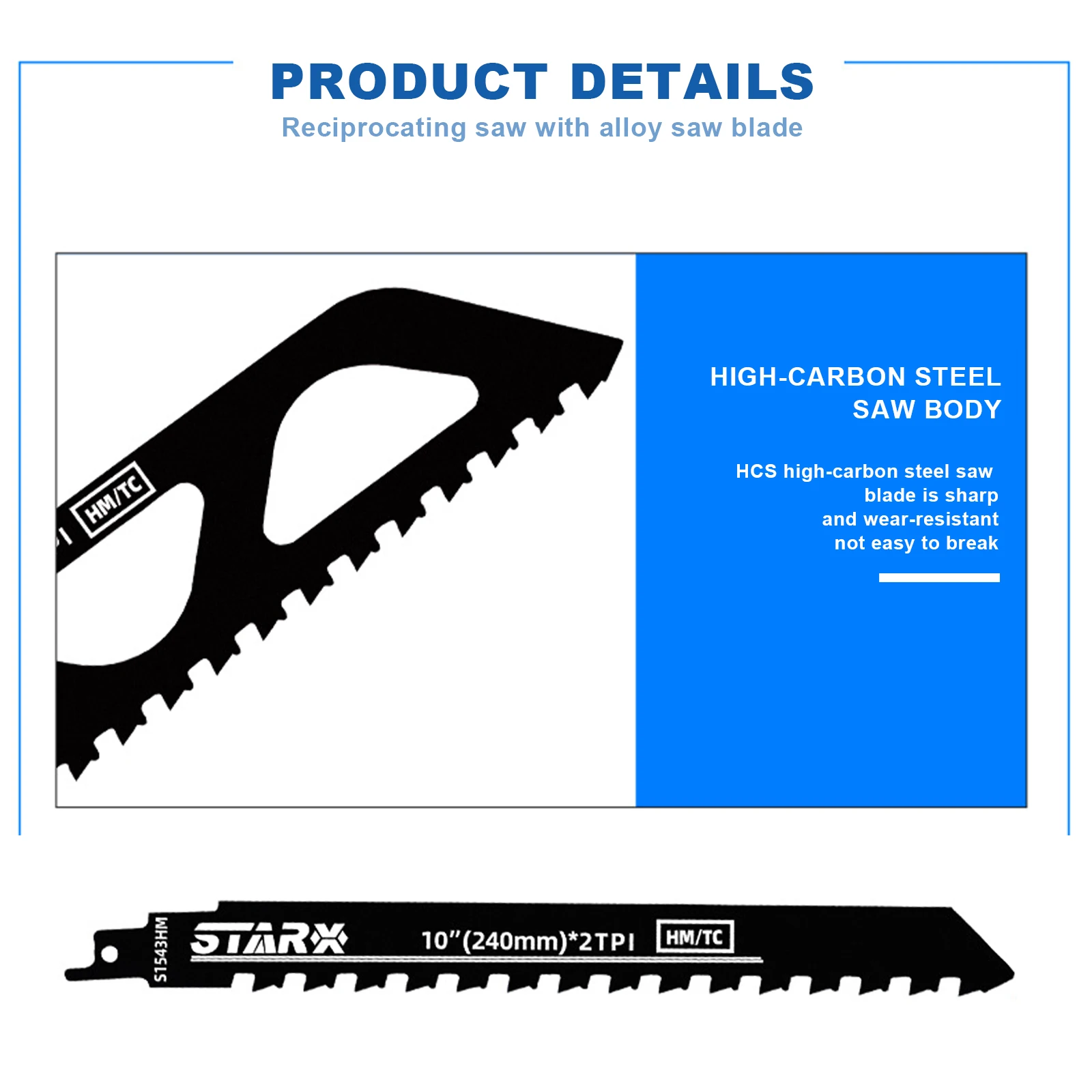 Multipurpose Alloy Reciprocating Sharp Hand Saw blade Household for Cutting Stone wood metal PVC Tube Plastic Power Tools
Multipurpose Alloy Reciprocating Sharp Hand Saw blade Household for Cutting Stone wood metal PVC Tube Plastic Power Tools