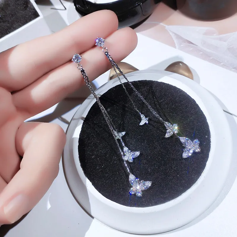 Wholesale Butterfly Earrings Long Tassel Earrings Zircon Sterling Silvers Pin Stud Earrings for Women Jewelry Gift
Wholesale Butterfly Earrings Long Tassel Earrings Zircon Sterling Silvers Pin Stud Earrings for Women Jewelry Gift