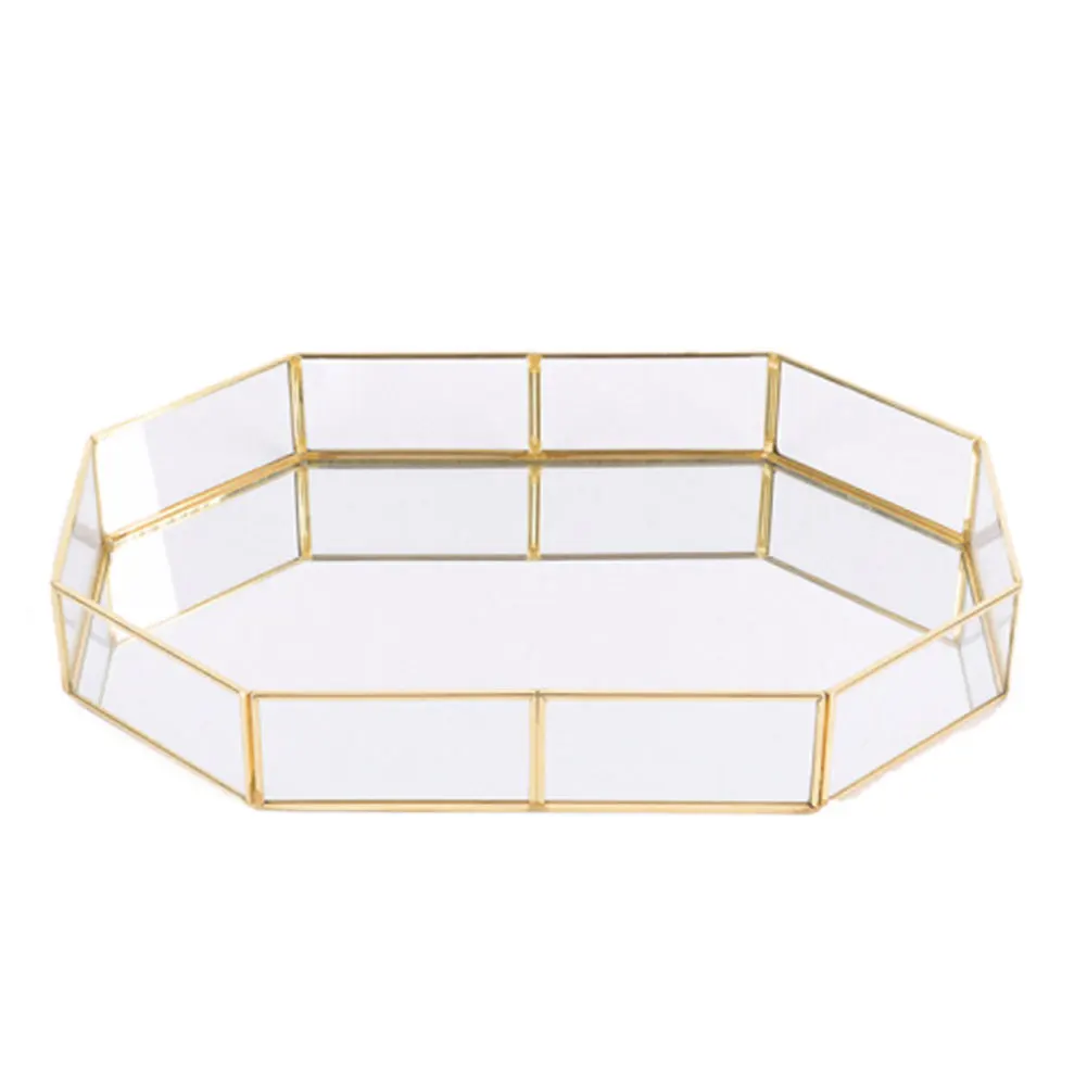 Polygon Type Glass Storage Plate Jewelry Organizer Golden Mirror Glass Tray Home Desktop Decorative Tray Multiple Size
Polygon Type Glass Storage Plate Jewelry Organizer Golden Mirror Glass Tray Home Desktop Decorative Tray Multiple Size
