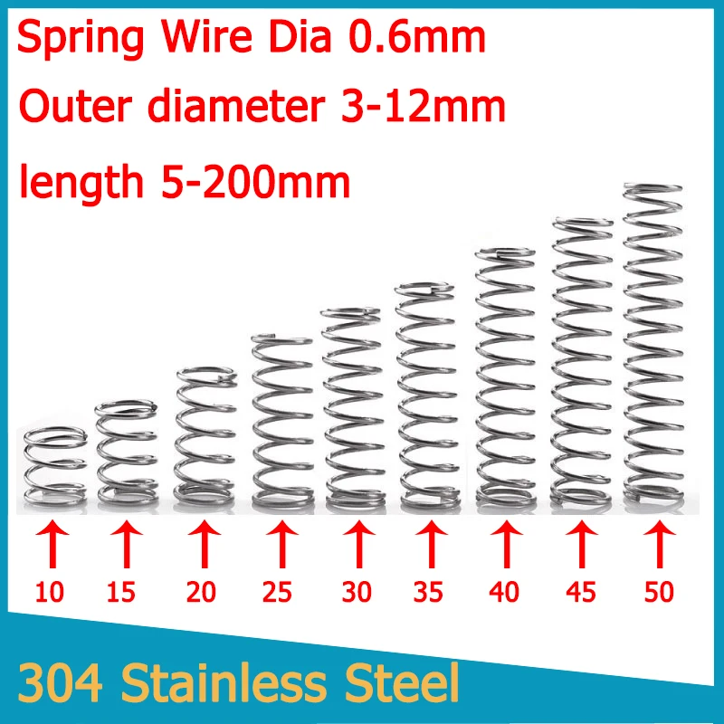 Пружина компрессионная Y-типа из нержавеющей стали 304, пружина из нержавеющей стали 304, Диаметр 0,6 мм
Пружина компрессионная Y-типа из нержавеющей стали 304, пружина из нержавеющей стали 304, Диаметр 0,6 мм