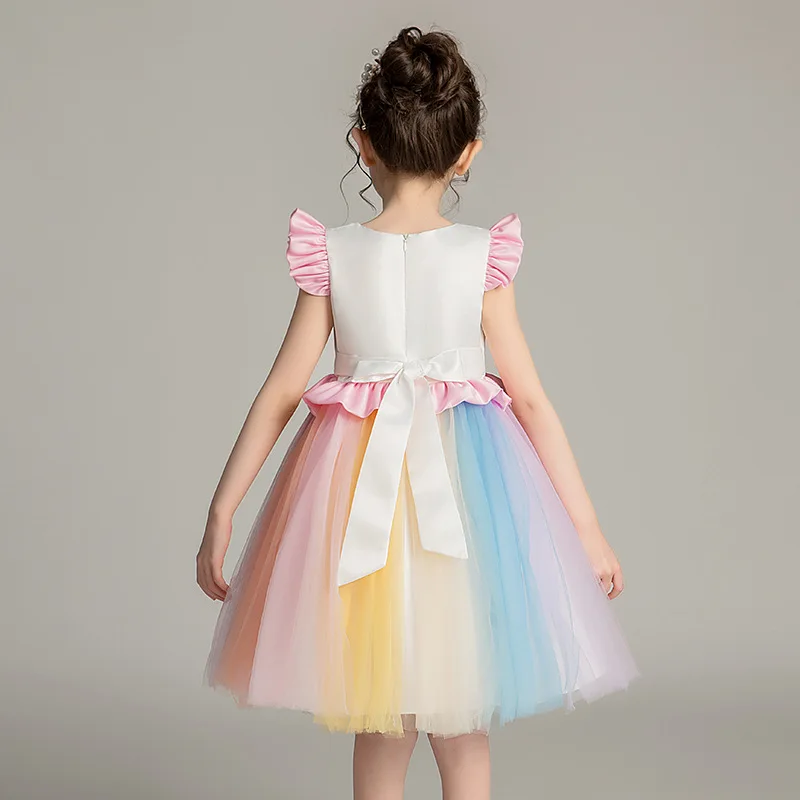 Детские платья принцессы для девочек Кружевное бальное платье-пачка с цветочной