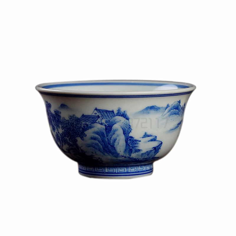 jingdezhen ceramic landscape of blue and white porcelain cup pure manual single cup pressure hand cup kung fu tea set 
jingdezhen ceramic landscape of blue and white porcelain cup pure manual single cup pressure hand cup kung fu tea set