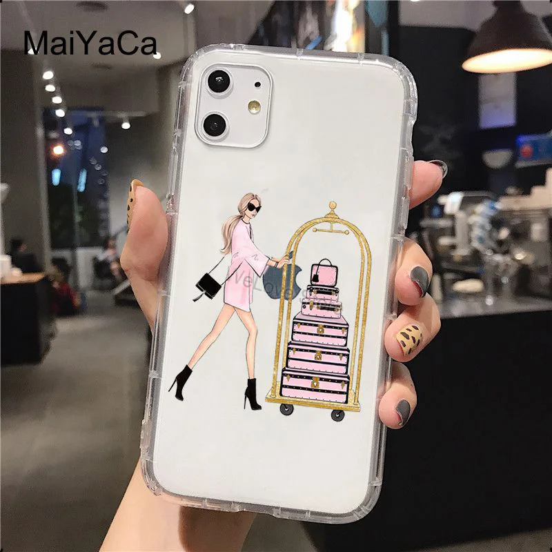 Модное платье для девочек художественный постер девчачий Прозрачный чехол iPhone XS