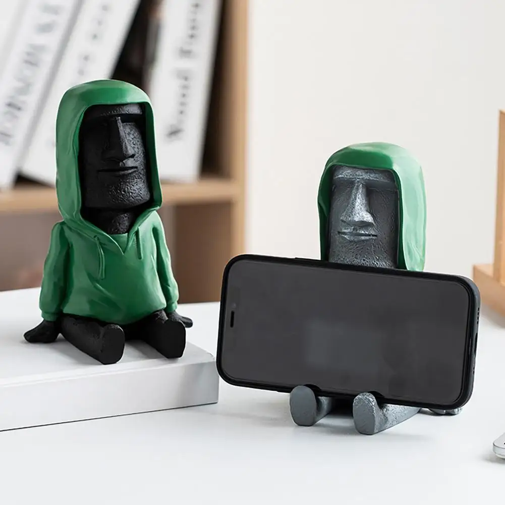 Phone Holder Strong Bearing Capacity Multi-purpose Retro Nordic Easter Island Stone Statue Moai Phone Lazy Bracket for Office
Phone Holder Strong Bearing Capacity Multi-purpose Retro Nordic Easter Island Stone Statue Moai Phone Lazy Bracket for Office
