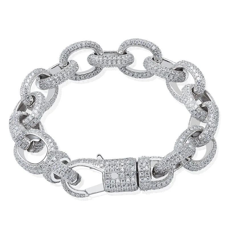 New Arrival 15mm Width rolo Twisted Link Chain Mens Bracelet Iced Out Bling Cubic Zirconia Hip HopGold Silver Color
New Arrival 15mm Width rolo Twisted Link Chain Mens Bracelet Iced Out Bling Cubic Zirconia Hip HopGold Silver Color