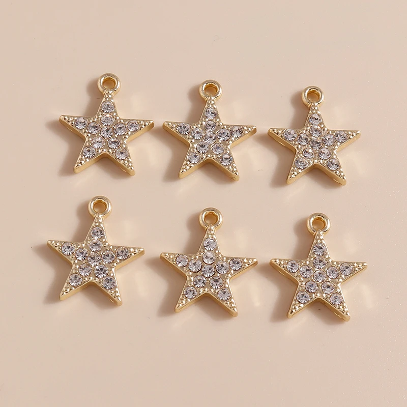 

8pcs 15*13mm Fashion Crystal Stars Charms for Earrings Pendants of Necklaces Bracelets Handmade DIY Jewelry Making Acessories