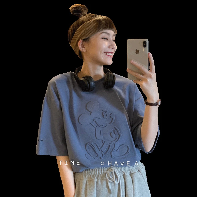 Disney's New Cartoon Cotton Summer Mickey Mouse Loose Mid-length Women's T-shirt Harajuku Shirt Korean Clothes Women's Harajuku
Disney's New Cartoon Cotton Summer Mickey Mouse Loose Mid-length Women's T-shirt Harajuku Shirt Korean Clothes Women's Harajuku