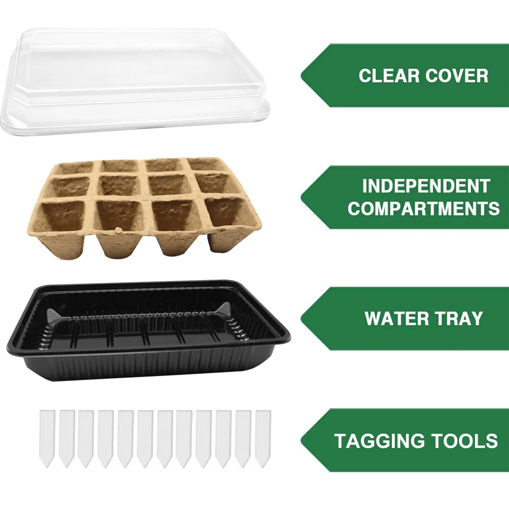 4 Sets Flower Pot Seeds Seedling Tray Sprout Plate 12-Cells Nursery Pots Tray With Transparent Lids Box For Gardening
4 Sets Flower Pot Seeds Seedling Tray Sprout Plate 12-Cells Nursery Pots Tray With Transparent Lids Box For Gardening