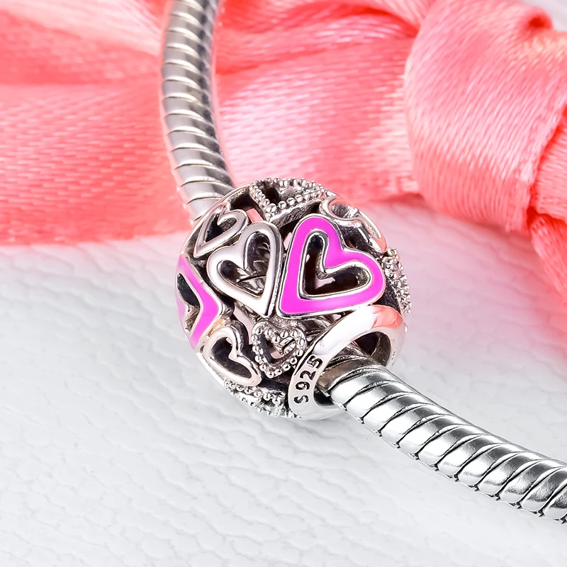 Pink Openwork Freehand Heart Fashion Female Jewelry Sterling Silver Beads For Jewelry Making Fits Charms 925 Silver Bracelets
Pink Openwork Freehand Heart Fashion Female Jewelry Sterling Silver Beads For Jewelry Making Fits Charms 925 Silver Bracelets
