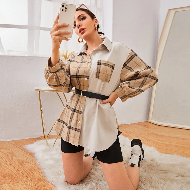 Women's Shirt 2022 Spring New Fashion Long Sleeve Oversized Plaid Blouses and Shirts Casual Loose Tops Female Pockets Outerwear
Women's Shirt 2022 Spring New Fashion Long Sleeve Oversized Plaid Blouses and Shirts Casual Loose Tops Female Pockets Outerwear