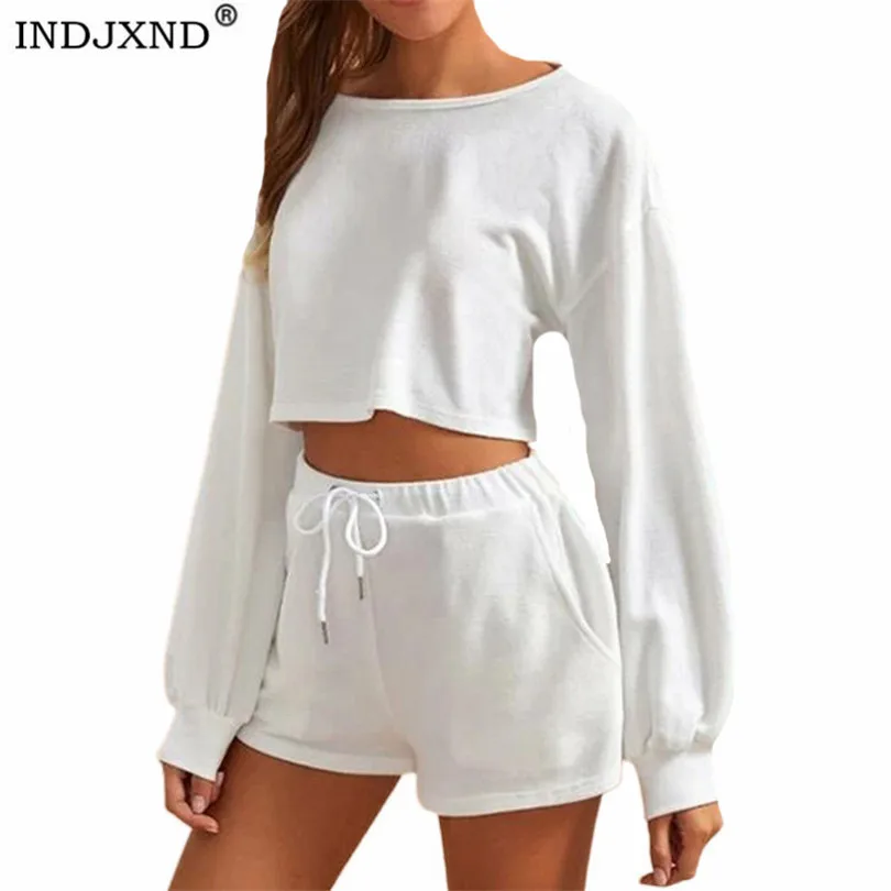 INDJXND Spring Casual Solid Sweater Two Piece Outfits Tracksuit Womens Puff Sleeve Top And Shorts Suits Summer Matching Sets
INDJXND Spring Casual Solid Sweater Two Piece Outfits Tracksuit Womens Puff Sleeve Top And Shorts Suits Summer Matching Sets