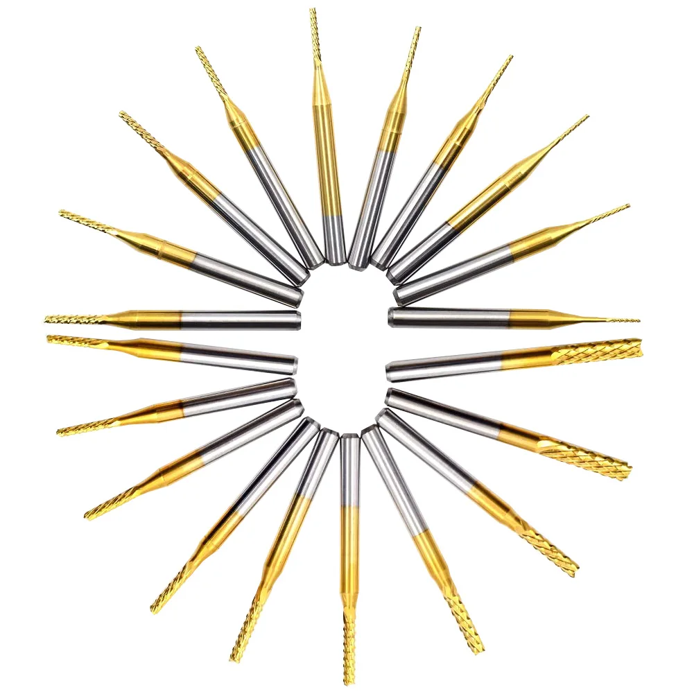 20pcs 3.175mm CNC Router Bits Rotary Burrs Set Engraving Machine Drilling Hole Tool for Metal Milling Engraving Bit
20pcs 3.175mm CNC Router Bits Rotary Burrs Set Engraving Machine Drilling Hole Tool for Metal Milling Engraving Bit
