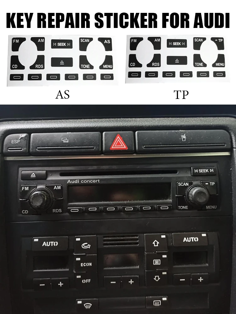 Для Audi A4 B6 B7/ A6/ A2 и A3 8L/P радиоприемник стерео изношенная пилинговая Кнопка Ремонт