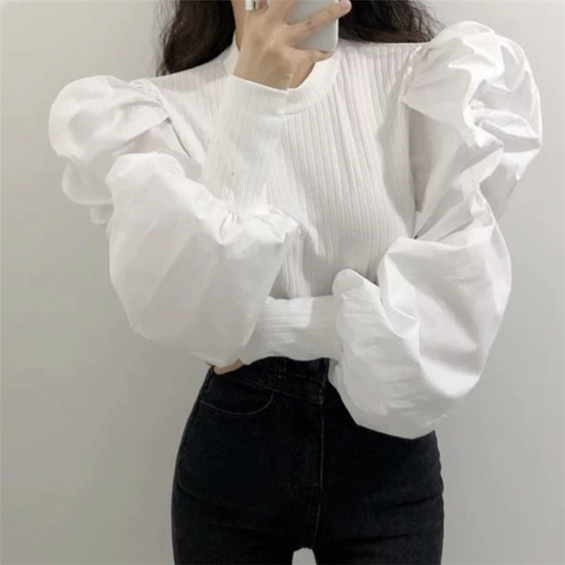 Womens Long Puff Sleeve Blouse Shirts Spring Long Sleeve Solid Fashion Female Chic Blouses And Tops Clothes
Womens Long Puff Sleeve Blouse Shirts Spring Long Sleeve Solid Fashion Female Chic Blouses And Tops Clothes