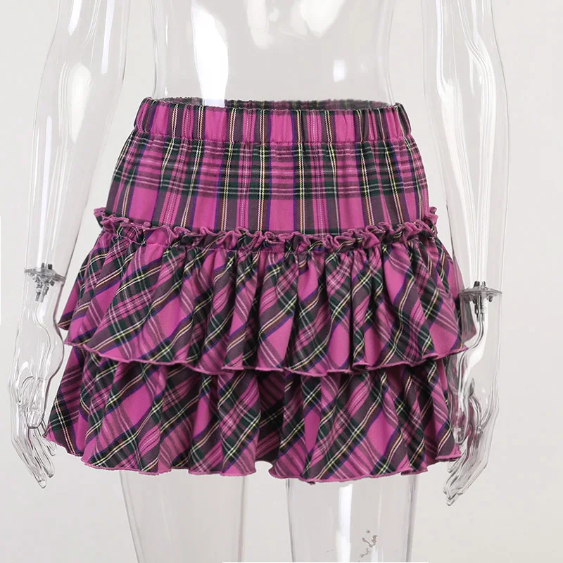 Vintage Ruffle a Line Skirt Girl High Waist Plaid Pink Pleated Skirt Mall Goth Aesthetic Summer Skirt Women
Vintage Ruffle a Line Skirt Girl High Waist Plaid Pink Pleated Skirt Mall Goth Aesthetic Summer Skirt Women