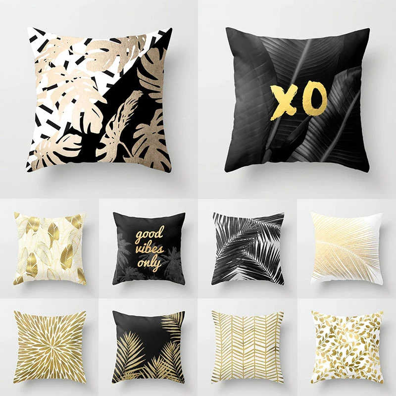 Modern Simplicity Sofa Cushion Cover Polyester Pillowcase Soft Golden Leaves Pillowcase Gold Foil Decorative Cushion Cover
Modern Simplicity Sofa Cushion Cover Polyester Pillowcase Soft Golden Leaves Pillowcase Gold Foil Decorative Cushion Cover