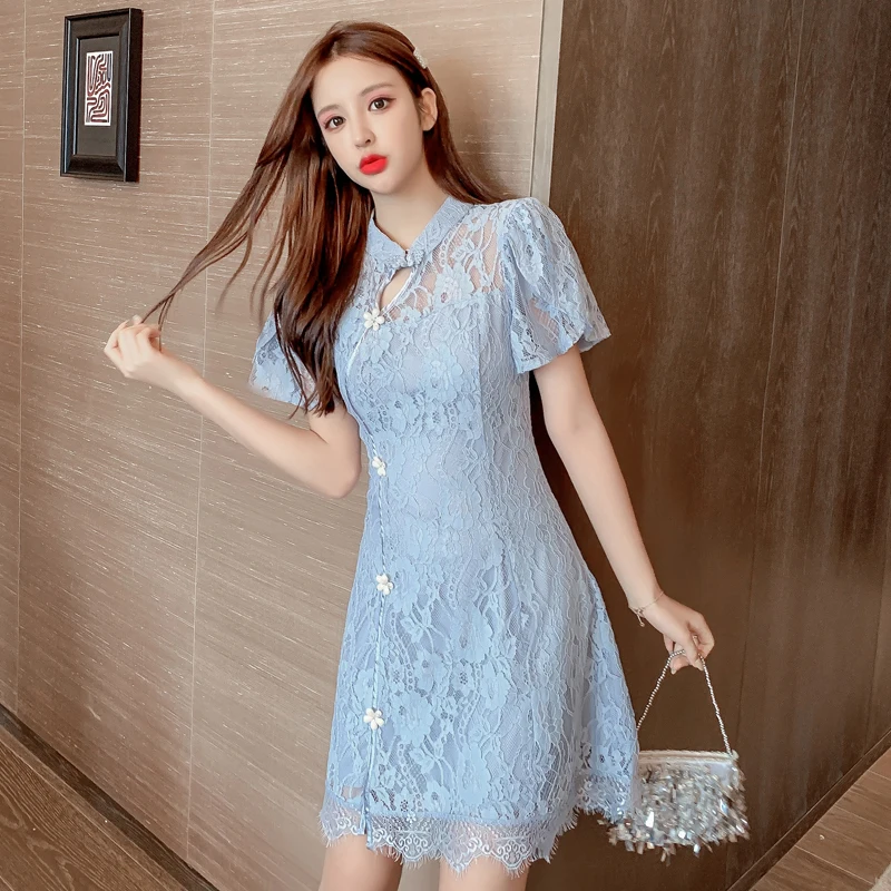 NN Nana ~ 2021 Summer New Improved Cheongsam Slim-Fit Slimming Lace Dress Sweet French Style First Love Skirt Women
NN Nana ~ 2021 Summer New Improved Cheongsam Slim-Fit Slimming Lace Dress Sweet French Style First Love Skirt Women